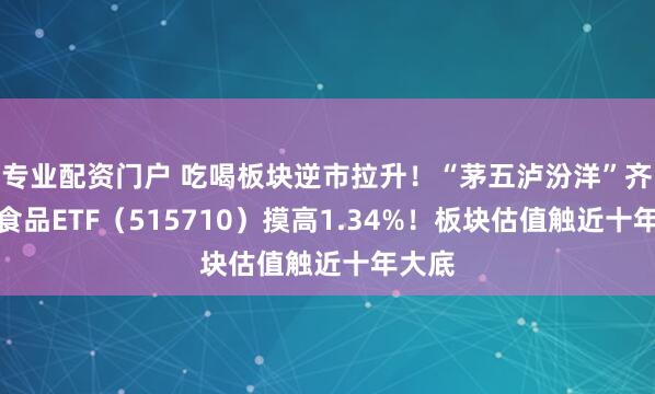 专业配资门户 吃喝板块逆市拉升！“茅五泸汾洋”齐涨，食品ETF（515710）摸高1.34%！板块估值触近十年大底